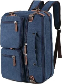 Laptoptas - 3in1- 15Inch - Blauw - 15 Vak - Canvas - Leer -Beroemde Bagage Winkel 884x1200 2