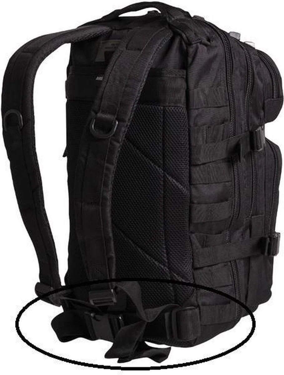 Miltec Backpack US Assault Molle Large - Rugzak - Zwart - 36 L 4 Miltec Backpack US Assault Molle Large - Rugzak - Zwart - 36 L - Afbeelding 2