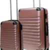 Castillo Quadrant 2 Delige ABS Kofferset (XL + S) - Rosé Gold 1 Castillo Quadrant 2 Delige ABS Kofferset (XL + S) - Rosé Gold -Beroemde Bagage Winkel 926x1200