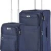 TravelZ Softspinner TSA Kofferset - 2-delig Handbagage + Grote Koffer 77cm - Dubbele Wielen - Blauw -Beroemde Bagage Winkel 928x1200