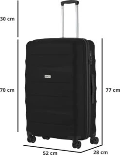 CarryOn Porter ® Reiskoffer - 77cm Trolley Met TSA-slot - 100 Ltr - OKOBAN Registratie - Zwart -Beroemde Bagage Winkel 928x1200 2