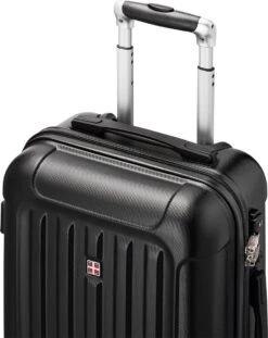 Swiss Alps - Handbagage Koffer - 55x35x22 Cm - 4 Wielen - Zwart -Beroemde Bagage Winkel 954x1200