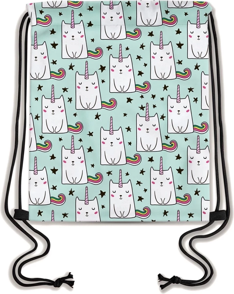 Zwemtas - Gymtas "Unicat" - Luxe Rugtas Met Trekkoorden - School Tas - Rugzak 4 Zwemtas - Gymtas "Unicat" - Luxe Rugtas Met Trekkoorden - School Tas - Rugzak - Afbeelding 2