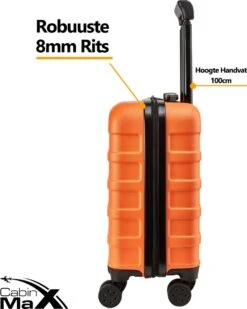 CabinMax Handbagage Koffer - Trolley 30L - Harde Reiskoffer - 45x36x20cm - Lichtgewicht - Groot Capaciteit - Oranje -Beroemde Bagage Winkel 959x1200