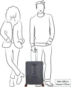 Decent Handbagage Koffer / Trolley / Reiskoffer - 55 Cm - 38 Liter - Polypropyleen - On-Tour - Roze -Beroemde Bagage Winkel 974x1200