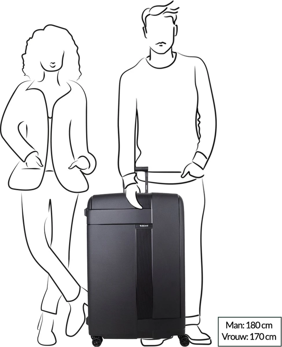 Decent Transit Large Koffer - 82 Cm - Lichtblauw 15 Decent Transit Large Koffer - 82 Cm - Lichtblauw - Afbeelding 13