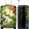NoBoringSuitcases.com® Koffer Groot - Jungle - Dieren - Groen - Kinderen - Trolley Koffer Met TSA-slot - Met Wielen - 90 Liter - Reiskoffer - 66 Cm
