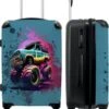 NoBoringSuitcases.com® Koffer Groot - Monstertruck - Verf - Graffiti - Roze - Neon - Trolley Koffer Met TSA-slot - Met Wielen - 90 Liter - Reiskoffer - 66 Cm -Beroemde Bagage Winkel 985x1200 9
